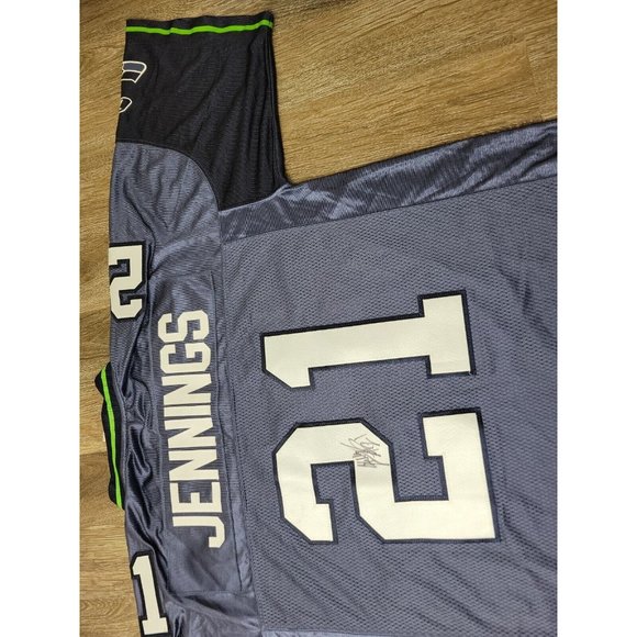 Reebok NFL Signed Autograph Seahawks Kelly Jennings #21 Men's Football Jersey - Picture 10 of 11